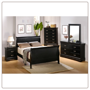 Louis Philippe Youth Bedroom Set in Deep Black Finish by Coaster - 201071T