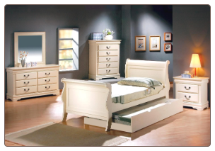 Louis Philippe Youth Bedroom Set in Creamy Antique White Finish by Coaster - 400001
