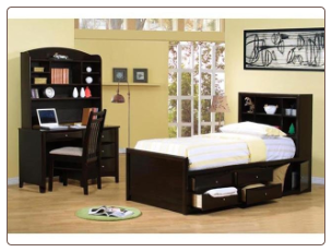 Phoenix Collection Bedroom Furniture Set with Chest Bed in Rich Deep Cappuccino Finish by Coaster - 400180