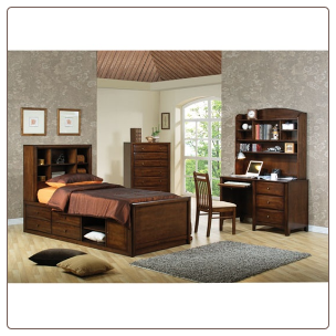 Phoenix Collection Bedroom Furniture Set with Chest Bed in Rich Deep Walnut Finish by Coaster - 400280