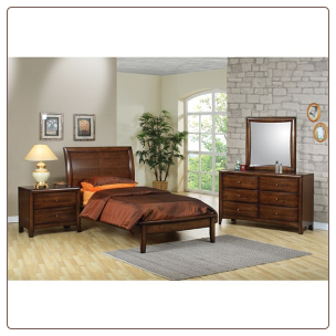 Phoenix Collection Bedroom Furniture Set with Platform Bed in Rich Deep Walnut Finish by Coaster - 400281