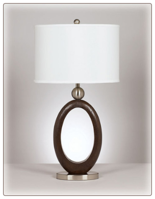 Famous Brand Lamps | Set of 2 Meckenzie Table Lamps Brown/Silver L419994by Signature Design by Ashley