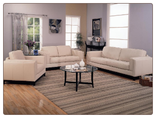 Metro Cream Leather Living Room Set - Coaster Furniture