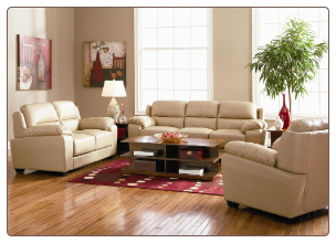 Eastwood 2 Piece Sofa Set in Taupe Leather by Coaster