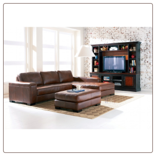 Easton - Brown Leather Sectional Set by Coaster