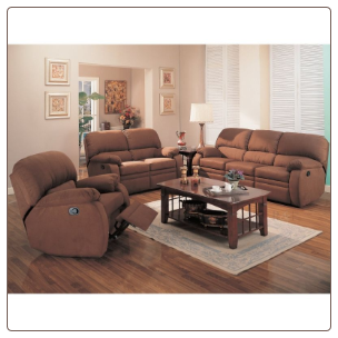 Michelle 2 Piece Motion Sofa Set in Chocolate Microfiber by Coaster - 600411S