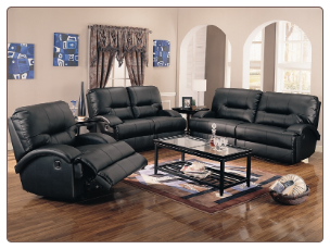 Lowell Black Reclining Living Room Collection - 600511 - Coaster Furniture