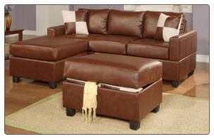 Leather Match Brown Sectional Sofa F7335