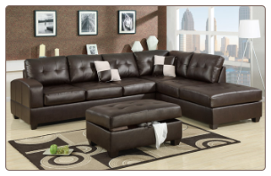 2-Pcs Sectional Sofa Leather Match Espresso  Sectional