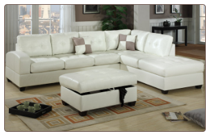 2-Pcs Sectional Sofa Leather Match /Cream  Sectional