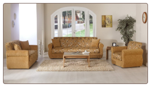 Melody 2 Pcs Living Room Set in Yasemin Mustard (Sofa and Loveseat) - Sunset Furniture-Istikbal