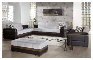 Moon 2 Pcs Convertible Sectional Sofa Set in Platin Cream - Sunset Furniture-Istikbal