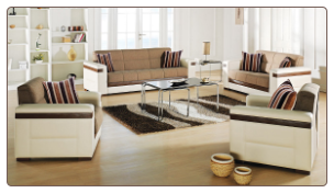 Moon 2 Pcs Convertible Living Room Set in Platin Mustard (Sofa and Loveseat) - Sunset Furniture-Istikbal