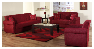 Melody 2 Pcs Living Room Set in Alfa Red (Sofa and Loveseat) - Sunset Furniture-Istikbal