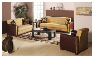 Alfa Redeyef Mustard 2 Pcs Living Room Set ( Sofa and Loveseat) - Sunset Furniture - Istikbal