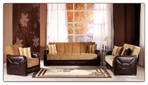 Shape 2 Pcs Living Room Set in Flora Brown (Sofa and Loveseat) - Sunset Furniture-Istikbal