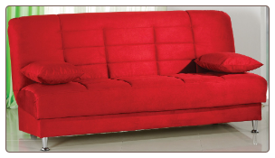 Vegas Rainbow Red Convertible Sofa Bed - Sunset Furniture-Istikbal