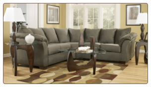 Signature Design by Ashley Darcy Contemporary Sectional Sofa with Sweeping Pillow Arms at Furniture Rack Inc.