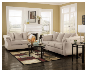 Darcy  Contemporary  Living Room Sofa  Set with Accent Pillows by Signature  Ashley