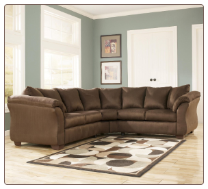 Signature Design by Ashley Darcy Contemporary Sectional Sofa with Sweeping Pillow Arms at Furniture Rack Inc.
