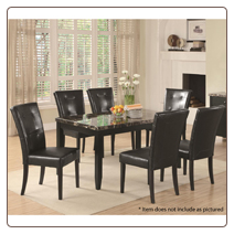 Coaster Furniture 102791 Anisa Dining Table with Black Faux Stone Top