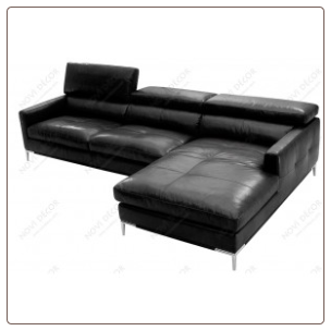 ITALIAN BLACK LEATHER SECTIONAL by J&M Furniture