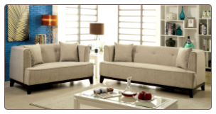 2-Pcs Beige Fabric Sofa Set / CM6761