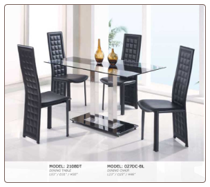 Glass and Metal Constructed Contemporary Dining Room Set  Global Furnither USA
