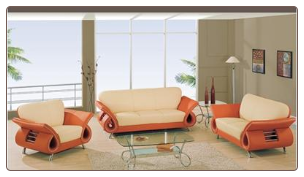 Love Seat U552  "Tangerine Orange" by Global Furniture