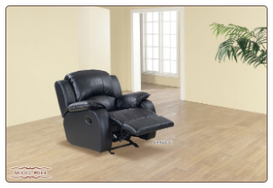 Black Recliner in High Quality Leather Match, from Empire Furniture Design