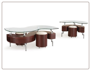 Cocktail Table Set in Curved Shape by Global USA