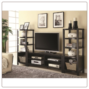 Curved Front TV Console & 2 Media Towers