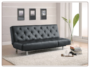 Coaster Living Room Sofa Bed, Black PU 300304