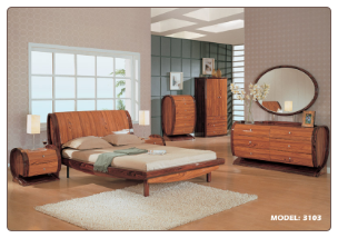 3103 - Queen Modern Design and Unique Euro Style Wooden Bedroom Set By Global Furniture
