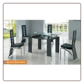 Contemporary Dinette  Set Table With Extendable Glass Top
