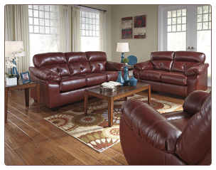 Ashley/Benchcraft Bastrop DuraBlend - Crimson Stationary Living Room  Set
