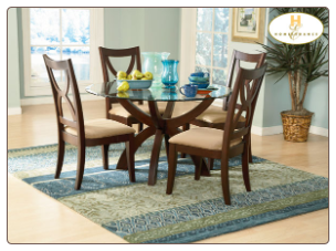 Stardust Collection - Round Glass Top Dining Room Set