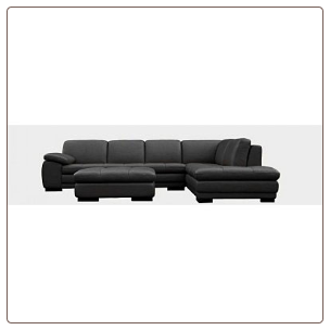 ITALIAN BLACK LEATHER SECTIONAL by J&M Furniture