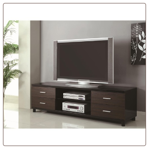 4 Drawer Two Tone TV Stand with 2 Shelves