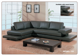 Modern Dark Brown Leather Sectional By Global Furniture ( 729 )