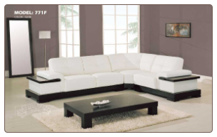 Practical White Leather Modern Sectional Set By Global Furniture
