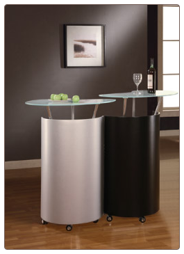 Bar Cabinet Silver Black By Global Furniture