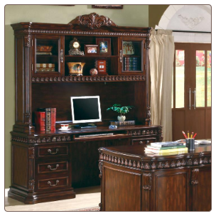 Union Hill Computer Desk & Hutch with Detailed Carvings by Coaster
