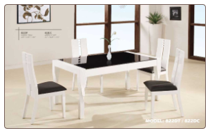 Contrasting Black and White Contemporary Dining Room Set By Global Furnither USA
