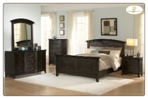 Coffee Finish Transitional Clean-Lined Bedroom Set with Panel Bed, 'Avalon' Collection by Homelegance.