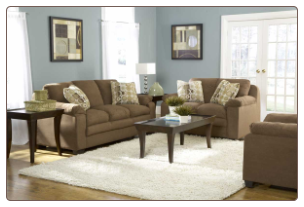 Microfiber Upholstery Living Room Set in Transitional Style, 'Scarlet' Collection by Homelegance.
