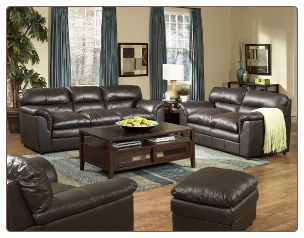 Weston Dark Brown All Leather Living Room Set in Transitional Style, 'Weston' Collection by Homelegance.