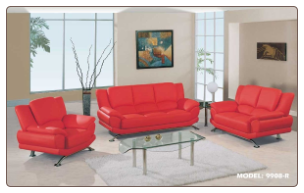Global  - Modern Sofa and Loveseat Set with Leather Finish Set by Global USA