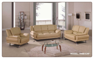 Global  - Modern Sofa and Loveseat Set with Leather Finish Set by Global USA
