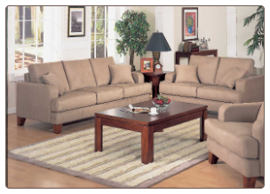 Transitional Living Room Set in Durable Peat Microfiber, 'Mai Tai' Collection by Homelegance.